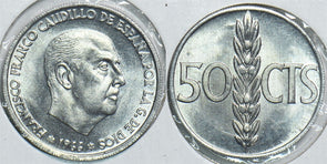 Spain 1966 50 Centimos 1967 198426 combine shipping