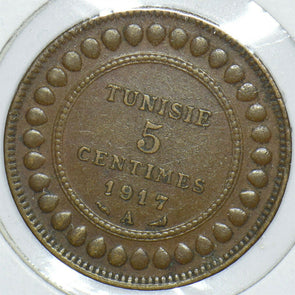 Tunisia 1917 1336AH 5 Centimes 290717 combine shipping