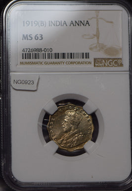 British India 1919 Anna NGC MS63 NG0923 combine shipping