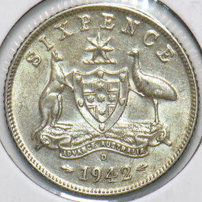 Australia 1942 6 Pence Kangaroo animal Ostrich Georgivs VI 902066 combine shippi