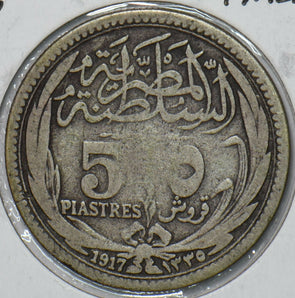 Egypt 1917 AH 1335 5 Piastres 195380 combine shipping
