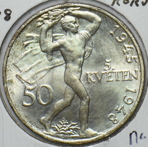 Czechoslovakia 1948 50 Korun naked man Lion animal 296307 combine shipping