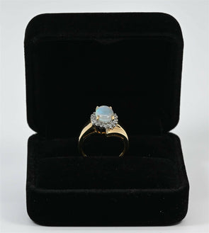 14k Gold Opal and Diamond Ring RG0036