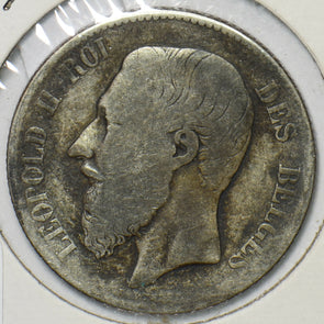 Belgium 1867 2 Francs Lion animal 195443 combine shipping