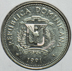 Dominican Republic 1991 25 Centavos Ox animal 903821 combine shipping