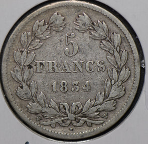 France 1834 5 Francs  290623 combine shipping
