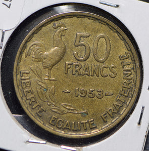 France 1953 50 Francs Rooster animal  900167 combine shipping