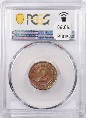Germany 1924 G 2 Rentenpfennig PCGS MS 64 RED BROWN Weimar Republic, J-307 PI019