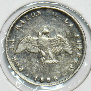 Chile 1855 1/2 Decimo Condor animal C0423 combine shipping