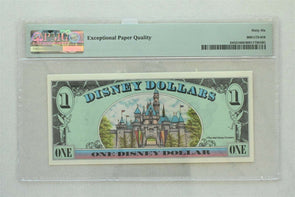 Disney Dollar 1991 Dollar PMG Gem UNC 66EPQ DIS21. Mickey. Sleeping Beauty's Ca