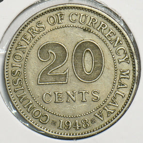 Malaya 1948 20 Cents 153295 combine shipping