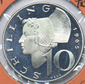Austria 1965 10 Schilling Proof 293917 combine shipping