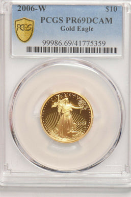 2006 W Gold Eagle $10 gold PCGS PROOF 69DCAM 1/4OZ gold PC1167 combine shipping