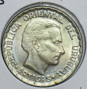 Uruguay 1943 50 Centesimos Silver 491542 combine shipping