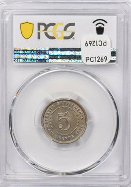 Straits Settlements 1920 5 Cents PCGS MS 62 Cu-Ni rare condition PC1269 combine