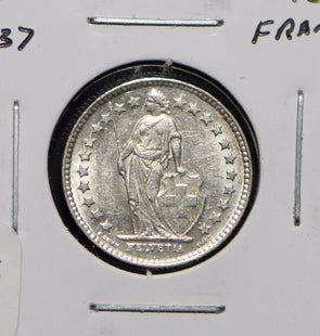 Switzerland 1937 1/2 Franc  191744 combine shipping