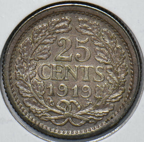 Netherlands 1919 25 Cents 194007 combine shipping