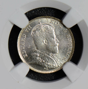 NG0462 Hong Kong 1904 5 Cents silver NGC MS65+ rare in this grade combine shippi
