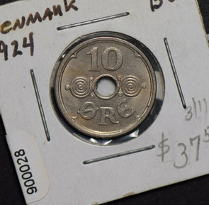 Denmark 1924 10 Ore BU 900028 combine shipping