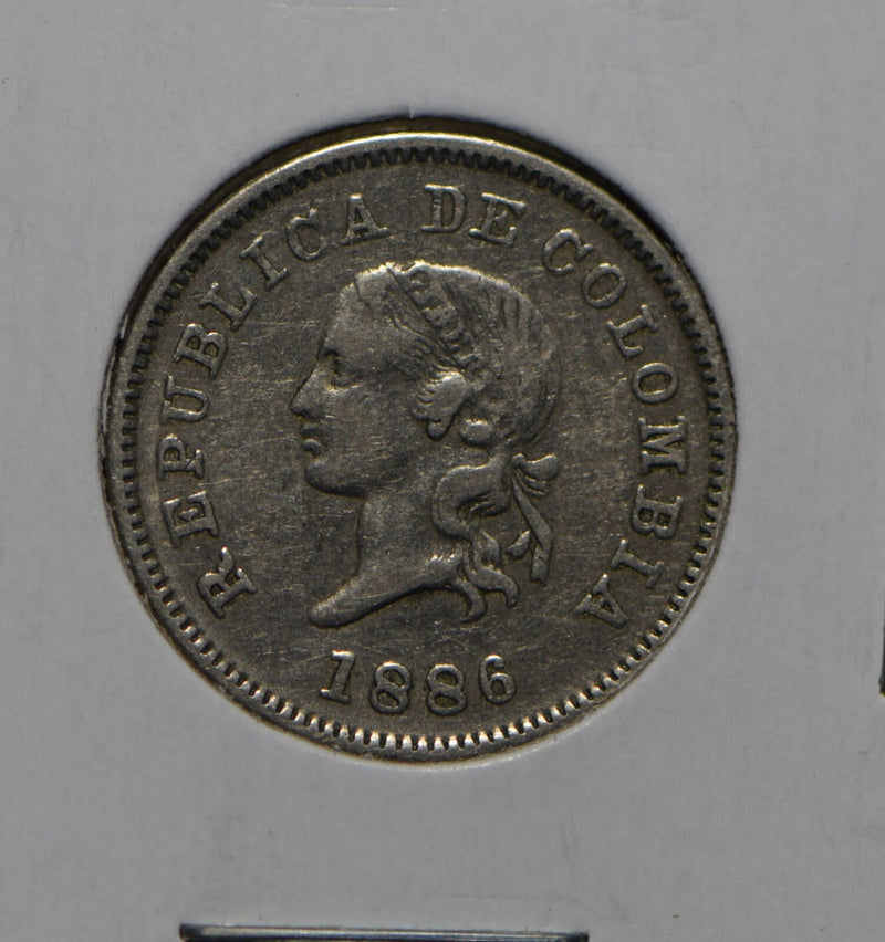 Colombia 1888 5 Centavos  290291 combine shipping