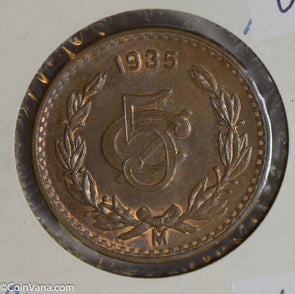 Mexico 1935 5 Centavos UNC M0292 combine shipping