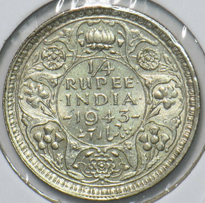 British India 1943 1/4 Rupee 295421 combine shipping