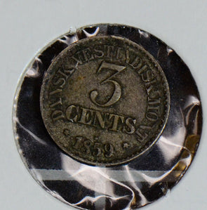 Danish West Indies 1859 3 Cents silver  D0083 combine shipping