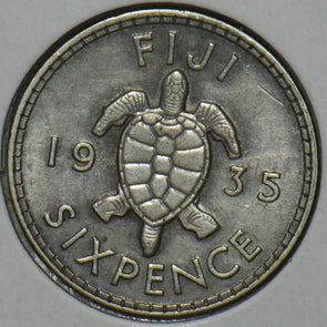 Fiji 1935 6 Pence Sea turtle animal 297173 combine shipping