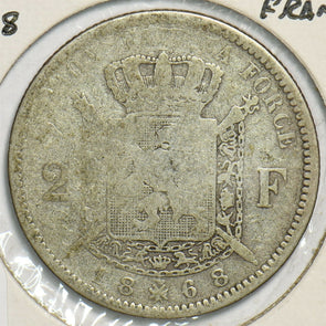 Belgium 1868 2 Francs 0 197863 combine shipping