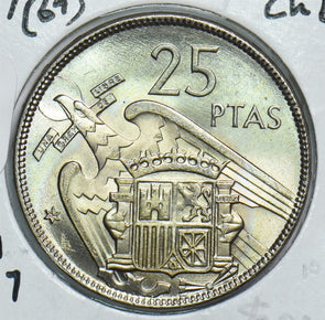 Spain 1957 25 Pesetas Ch BU 299093 combine shipping