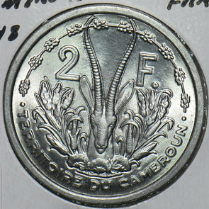 France 1948 2 Francs Gazelle animal Cameroon 297732 combine shipping