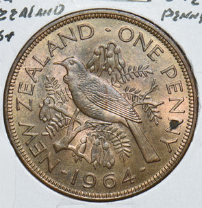 New Zealand 1964 Penny Tui Bird 198950 combine shipping