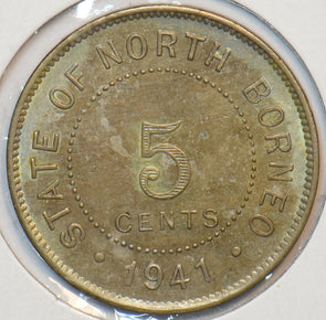 Malaysia 1941 North Borneo 5 Cents N0218 combine shipping