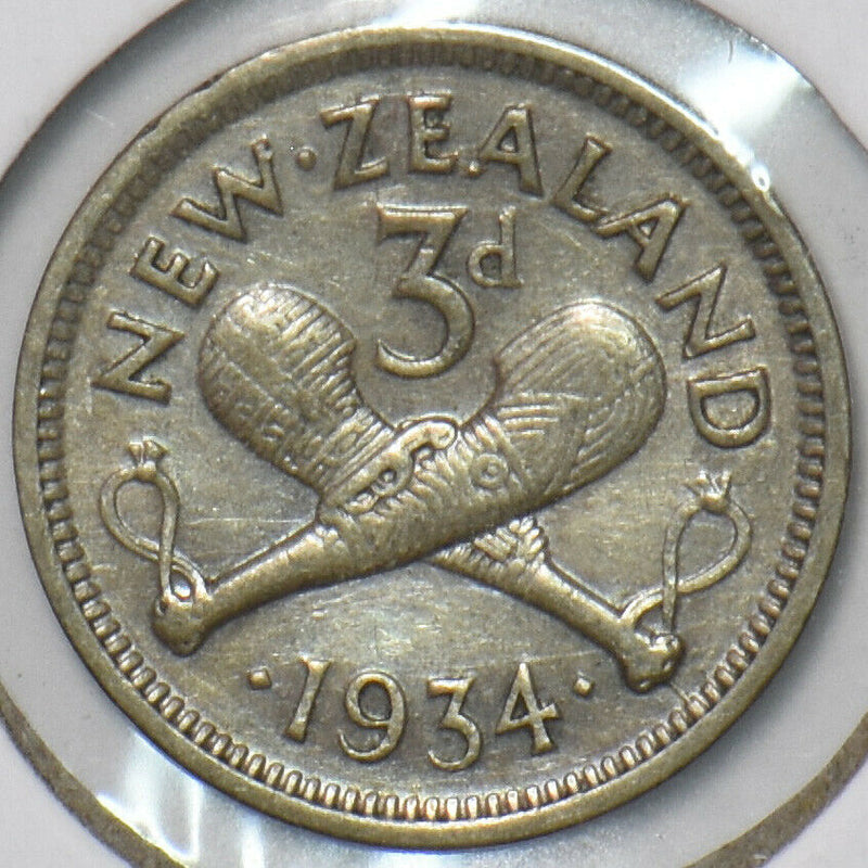 New Zealand 1934 3 Pence 903183 combine shipping