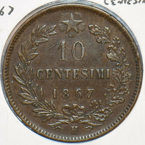 Italy 1867 H 10 Centesimi 296724 combine shipping