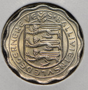 Guernsey 1959 3 Pence Cow animal  191179 combine shipping
