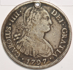 Spain 1797 8 Reales Potosi, Holed S0337 combine shipping
