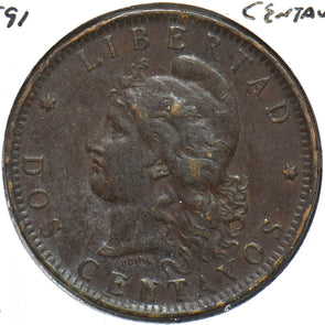 Argentina 1891 2 Centavos 294350 combine shipping