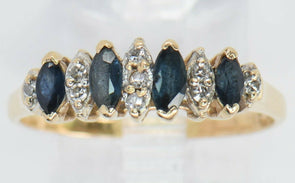 14k Gold Sapphire Baguette Diamond Ring RG0054