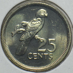 Seychelles 1982 25 Cents Black Parrot animal 152052 combine shipping