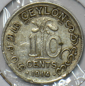 Ceylon 1914 10 Cents 902789 combine shipping