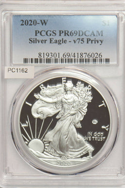 2020 W Silver Eagle $1 silver PCGS PROOF 69DCAM V75 Privy PC1162 combine shippi