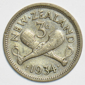 New Zealand 1934 3 Pence 904324 combine shipping