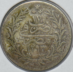 Egypt 1907 AH 1293 2 Qirsh 195403 combine shipping