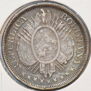 Bolivia 1897 50 Centavos Eagle animal Alpaka 295448 combine shipping