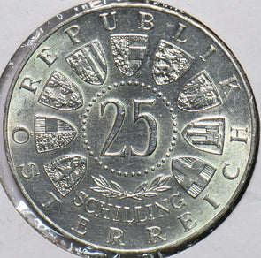 Austria 1960 25 Schilling UNC 192817 combine shipping