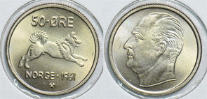 Norway 1961 50 Ore Elkhound 198563 combine shipping