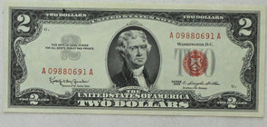 US 1963 $2 Au/Unc United States Notes Red Seal RN0129 combine shipping