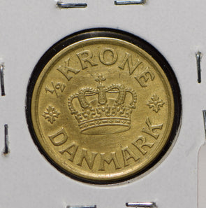 Denmark 1924 1/2 Krone  901381 combine shipping