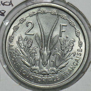 French Equatorial Africa 1948 2 Francs Gazelle animal 297830 combine shipping